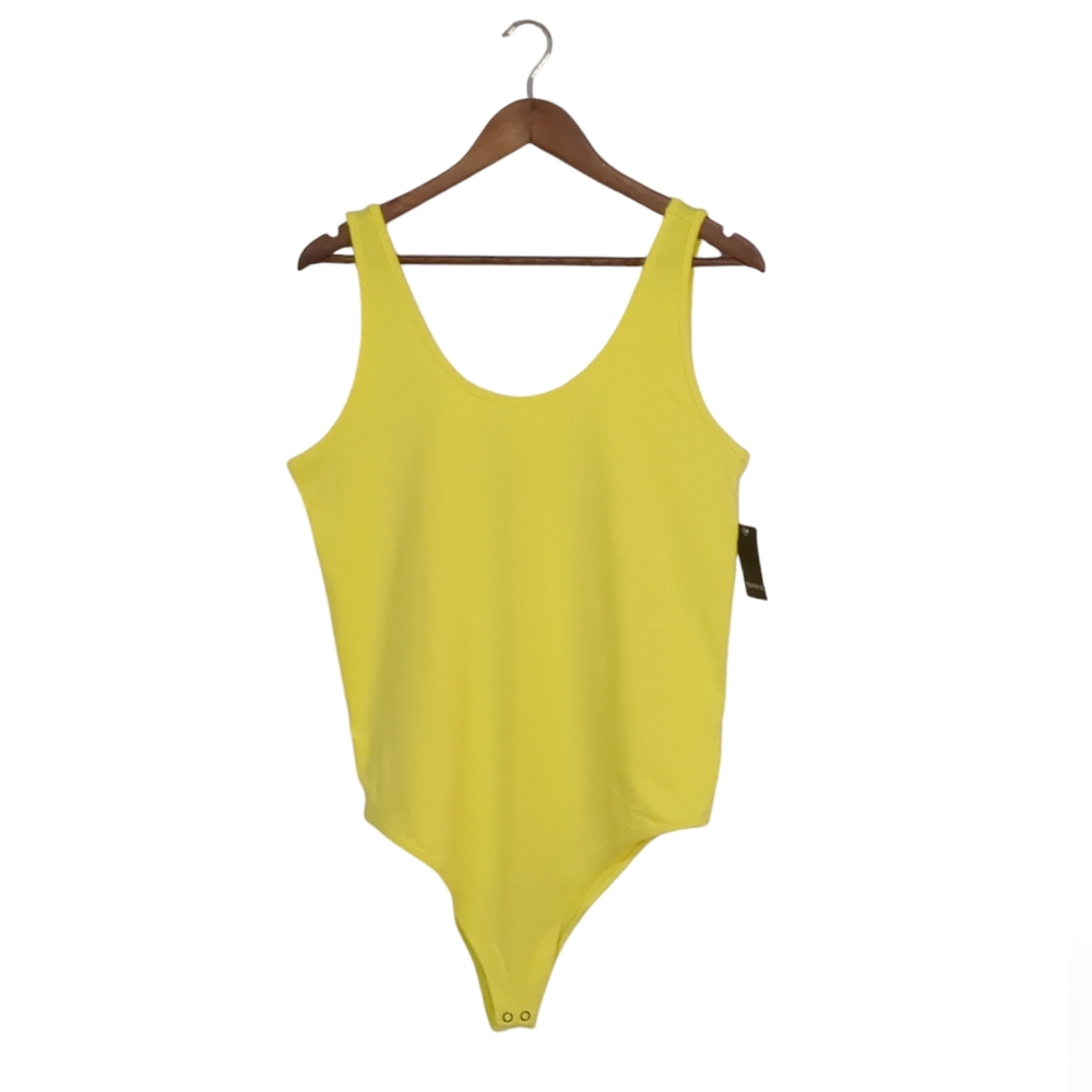 Torrid DBL Scoop Neck Foxy Bodysuit Lemon Size 2X
